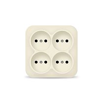 Розетка UNIVersal IONICH 1453 слоновая кость четырехместная без заземления квадрат Розетка UNIVersal IONICH 1453 слоновая кость четырехместная без заземления квадрат