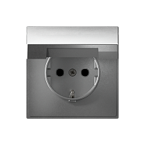 ArtGallery Алюминий Розетка с заземлением со шторками, с крышкой, 16А, IP20, механизм Systeme Electric (Schneider Electric)