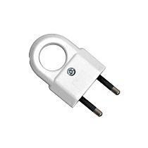 Вилка плоская с ушком 6А 250В белая UNIVERSAL