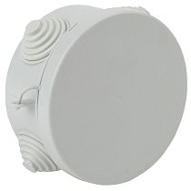 Коробка распаячная открытой установки круглая IP54 КОР ЭРА (белый) D85х40мм, 4 гермоввода