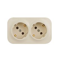 Розетка Legrand Quteo 782263 слоновая кость двухместная с заземлением Legrand