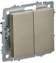 BRITE Выключатель 2-клавишный перекрестный 10А ВС10-2-3-БрШ шампань IEK