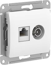 Glossa Белый Розетка TV+RJ45, категория 5E Systeme Electric (Schneider Electric)