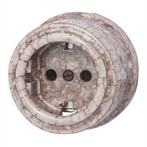 Розетка с заземляющим контактом,серия "ЛИЗЕТТА",  керамика, цвет мрамор Bironi