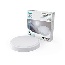 Светильник светодиодный ЖКХ Gauss HALL круг 15Вт 1100lm 4000K 200-240V IP40 d155х33мм бел с микроволновым датчиком