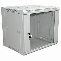 Шкаф настенный 19" 6U 600×600×370 мм (ШxГxВ) - передняя дверь стекло, боковые стенки съемные (разобранный), RAL 7035 REXANT PRO