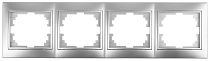 Рамка для розеток и выключателей на 4 поста Intro Plano 1-504-03 алюминий