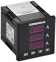 Амперметр цифровой щитовой трехфазный 72х72мм LED GENERICA IEK Амперметр цифровой щитовой трехфазный 72х72мм LED GENERICA IEK