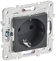 SKANDY Розетка с заземлением с защитными шторками 16А SK-R04T титан IEK