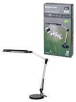 Светильник светодиодный настольный СН-50, 2 колена, диммер, 220 В, 9 Вт, 5000 К, сереб-черн,  TDM