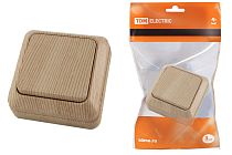 Выключатель 1-кл. открытой установки IP20 10А, сосна "Ладога"  TDM