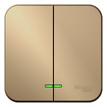 Blanca открытая установка без пласт. Титан Выключатель 2 клавишный , 10А Systeme Electric (Schneider Electric)