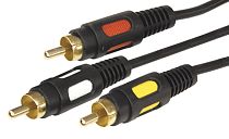 Шнур 3 RCA - 3 RCA, 1,5м, черный (GOLD) REXANT