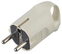 Вилка ЭРА с заземлением с кольцом непрямой ввод 16A, Белый, поликарбонат, V3