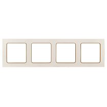 Стокгольм Рамка 4-местная белая с линией цвета шампань EKF PROxima