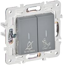 SKANDY Выключатель 2-клавишный с индикацией для отелей 10А SK-V16Gr серый IEK