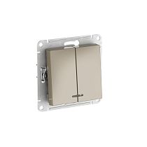 AtlasDesign Шампань Выключатель 2-кл. с подсвет.,сх.5а, 10АХ,мех., быстрозажим. клемм