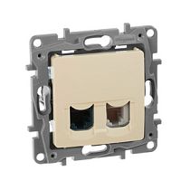 Розетка комбинированная Legrand Etika 672352 слоновая кость двухместная RJ11+RJ45 5 категория UTP Legrand