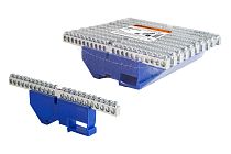 Шина "N" нулевая с изолятором на DIN-рейку 6x9мм стойка бол. 22 групп никелированная  TDM