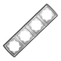 "Маргарита" Рамка 4-х местная горизонтальная серебро