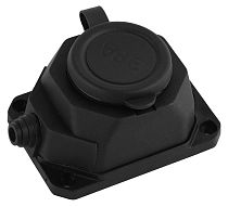 Колодка каучуковая ЭРА с заземлением 1 розетка 16А IP44, Чёрный, K-1e-B-IP44