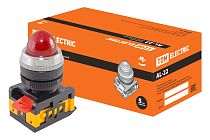 Лампа AL-22 сигнальная d22мм красный неон/230В цилиндр  TDM