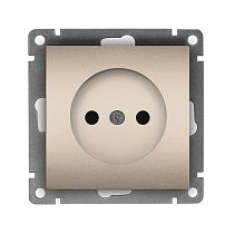 Розетка одноместная UNIVERSAL серия "Афина" без заземления, скрытой установки, 16А, 220В, шампань (еврослот)