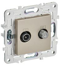 SKANDY Розетка двойная TV+SAT SK-A13Sh шампань IEK