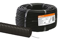 Труба гофрированная ПНД d 25 с зондом (75 м) легкая черная  TDM