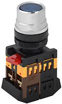 Кнопка ABLF-22 синий d22мм неон/240В1з+1р  IEK