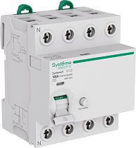 Systeme9 Выключатель дифференциального тока (ВДТ) 100A 4P 100мА Тип-AC 400В Systeme Electric