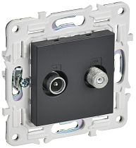 SKANDY Розетка двойная TV+SAT SK-A13T титан IEK