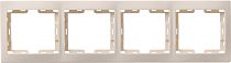 РГ-4-ККм Рамка 4местная горизонтальная КВАРТА (кремовый) IEK РАСПРОДАЖА!