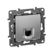 ETIKA Розетка компьютерная RJ45 категория 5Е UTP алюминий ETIKA Розетка компьютерная RJ45 категория 5Е UTP алюминий