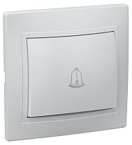 Выключатель кнопочный одноклавишный СП Кварта 10А IP20 ВСк10-1-0-КБ белый  IEK