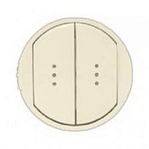 Панель лицевая для выключателя двухклавишного с подсветкой бежевая Celiane Legrand