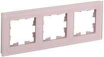 Рамка BRITE трехместная РУ-3-2-Бр стекло розовый матовый  IEK