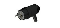 MultiSet Вилка 2К+З угловая каучуковая 16А/250В IP44 Чёрная