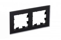 AtlasDesign Nature Матовое Стекло Черный Рамка 2-постовая  (Schneider Electric) Systeme Electric (Schneider Electric)