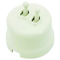 Выключатель тумблерный, двойной, пластик, шалфей JANTERA