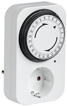 Розетка-таймер механический РТМ-2 15мин 24ч 96on/off 16А IP20 с индикацией  IEK