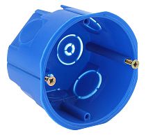 Коробка монтажная  IP20 ЭРА D68х45мм, для твердых стен, саморезы (синий)