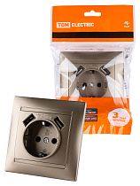 Розетка 2П+З 16А 250В + 2 USB порта 2,1А 5В бронза "Лама"  TDM