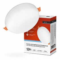 Панель светодиодная встраиваемая безрамочная RLP-FL 18Вт 230В 6500К 1620Лм 120мм с рег. монтаж. 50-110мм белая IP20 IN HOME