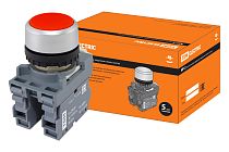 Кнопка с фиксацией MP2-20R в сборе d22мм 1з+1р красная  TDM