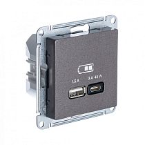 AtlasDesign Мокко розетка USB A+C, 45W, Fast Charge (QC.PD) Systeme Electric (Schneider Electric) AtlasDesign Мокко розетка USB A+C, 45W, Fast Charge (QC.PD) Systeme Electric (Schneider Electric)