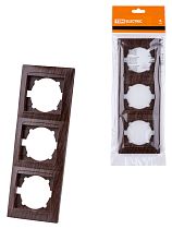 Рамка 3-х постовая вертикальная венге "Лама"  TDM