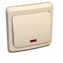 ЭТЮД скрытая установка Кремовый Выключатель 1 клавишный  с подсветкой Systeme Electric (Schneider Electric)
