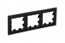 AtlasDesign Nature Матовое Стекло Черный Рамка 3-постовая  (Schneider Electric) Systeme Electric (Schneider Electric)