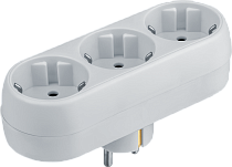 Разветвитель 3 гнезда с заземлением NAD-L-3E-WH в ряд Navigator